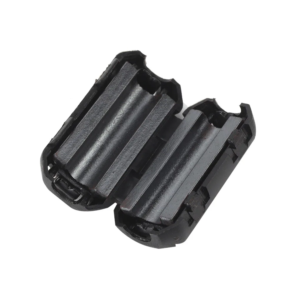 10Pcs Black Clip On Clamp RFI EMI Noise Filters Ferrite Core For 5mm Cable HD