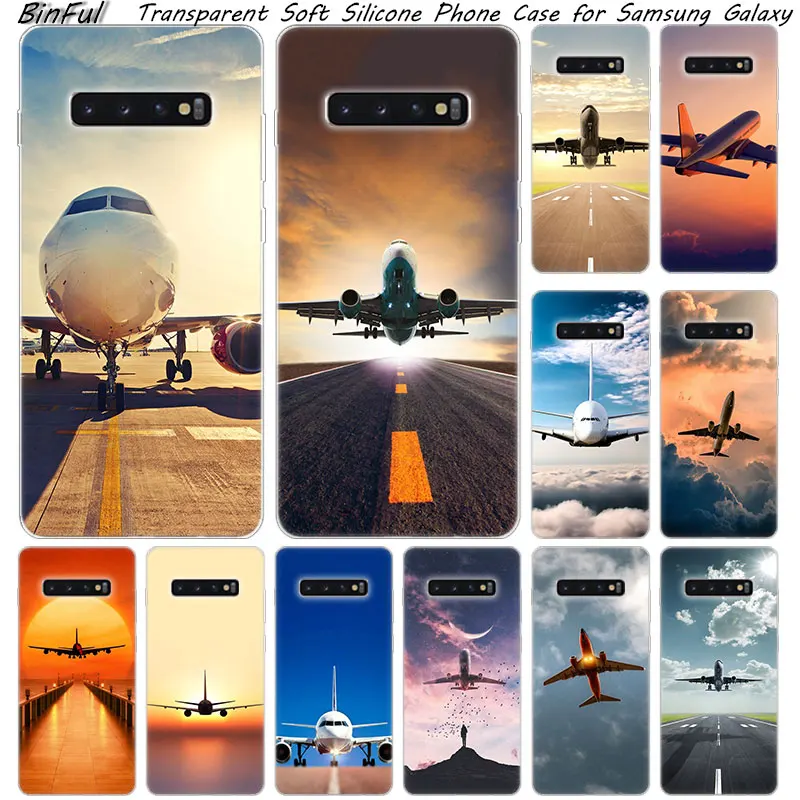 

Hot Airplane Departure Soft Silicone Case For Samsung Galaxy S10 S9 S8 Plus S7 Edge A6 A8 Plus A7 A9 2018 A5 2017 Fashion Cover