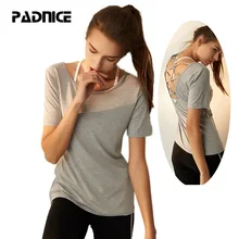 Женская спортивная рубашка PADNICE для фитнеса, Женская Красивая майка для бега, топы для фитнеса, женская спортивная рубашка, рубашка для фитнеса