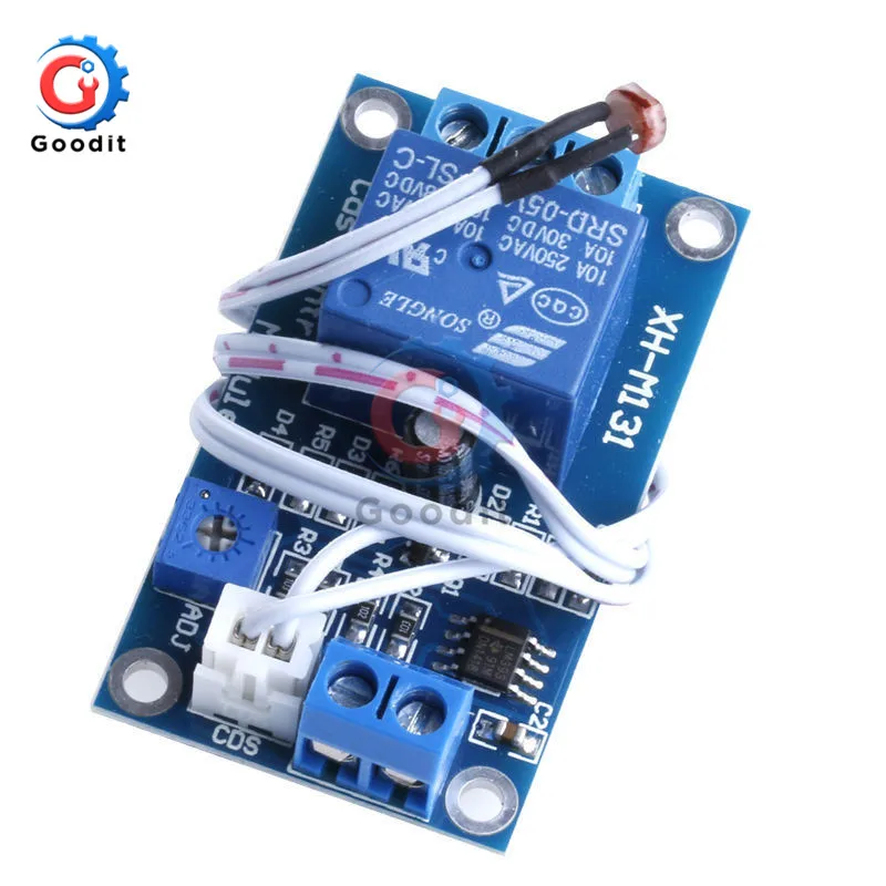 XH-M131 DC 5V/DC 12V 10A Relay Module Light Control Switch Photoresistor Detective Sensor Relay Board Brightness Control Module