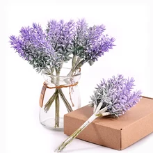 6 шт./лот, искусственные цветы, Романтические мини пластиковые лаванды для свадьбы, Рождества, украшения для дома, сделай сам, подарок ручной работы, искусственные цветы