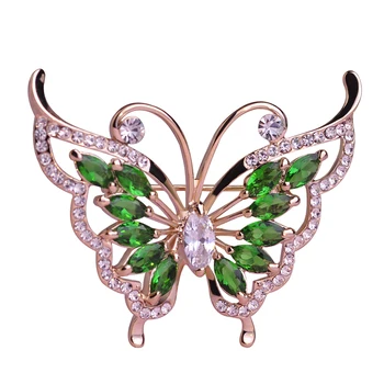 

FUNMOR Delicate Butterfly Shape Brooch CZ Zircon Crystal Animal Insect Brooches For Women Girls Collar Clips Scarf Buckle Badge