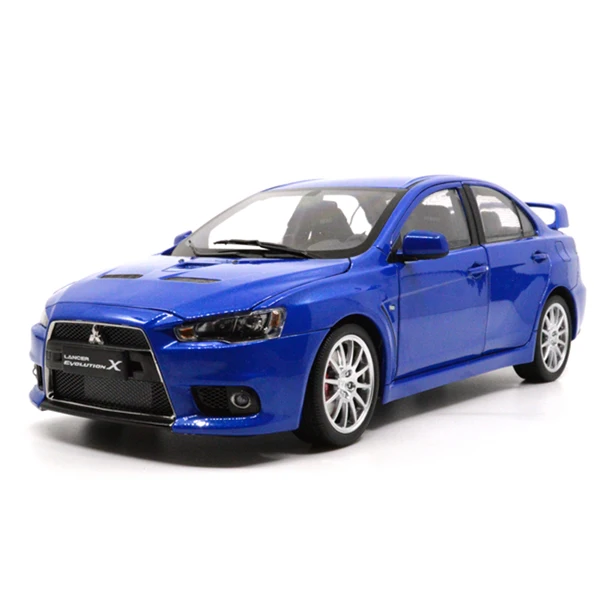 Модель Paudi 1/18 1:18 Масштаб Mitsubishi Lancer EVO X Синий литой модельный автомобиль двери открытый руль слева - Цвет: 7563-L-BL