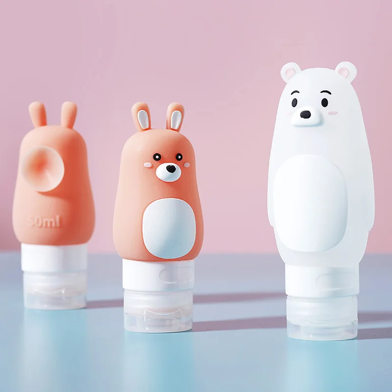 Silicone Travel Bottles for Shampoo Body Wash Lotion Skin Care Bath Products Squeezable Refillable Reusable Travel Containers