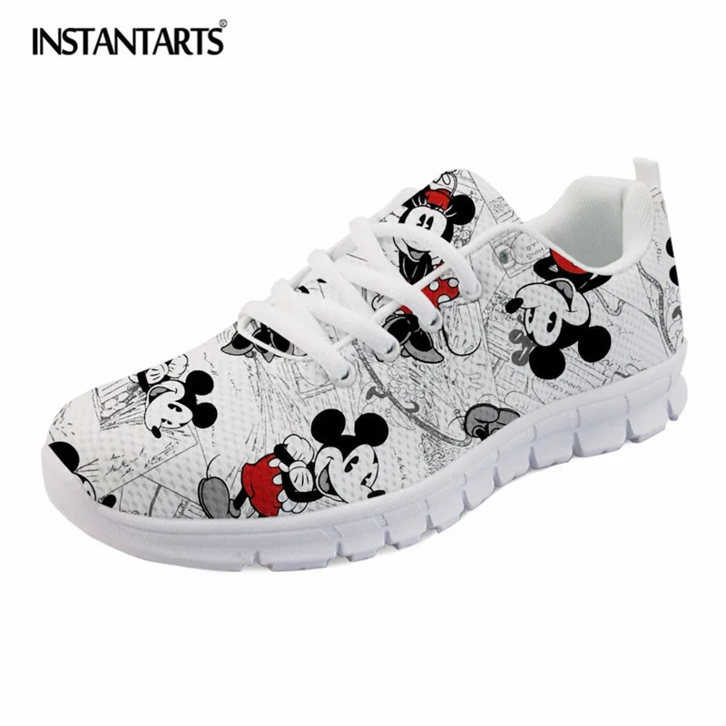 

INSTANTARTS Nurse Sneakers 3D Print Women Flat Shoes Breathable Lace Up Sneakers Girls Ladies Fashion Mesh Lightweight Flats