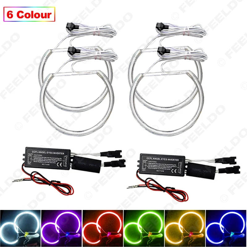 4Pcs set 6 Color Car CCFL Halo Rings Angel Eyes LED Headlights for BMW E32 E34
