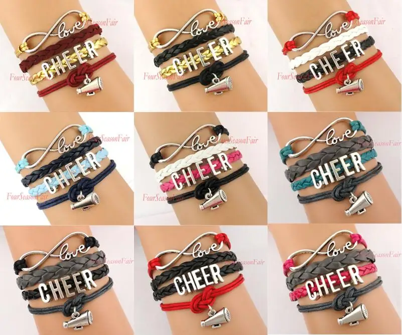 CustomInfinityLoveCheerMegaphoneWrapBraceletCheerTeam