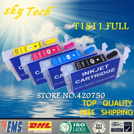 Completo Di Cartucce Ricaricabili A Inchiostro Per Epson Xp-305 Xp-202 Xp-102 Xp-405 Xp-205 Xp-402 Per T1811 - T1814 Con Chip Arc