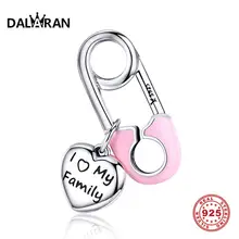 Подвеска DALARAN с буквами, очаровательные Розовые нежные DIY серебряные бусины 925 пробы, подходят к оригинальным шейным платкам, ювелирные изделия, подарок для женщин