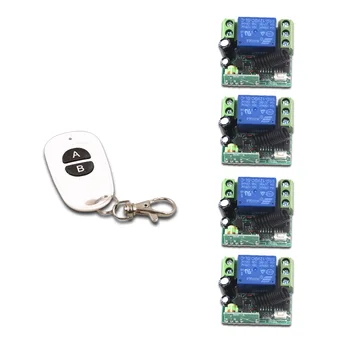 

New Mini RF Wireless Remote Control Switch System DC12V 1CH Transmitter &4pcs Receiver Remote Control System Mini Volume