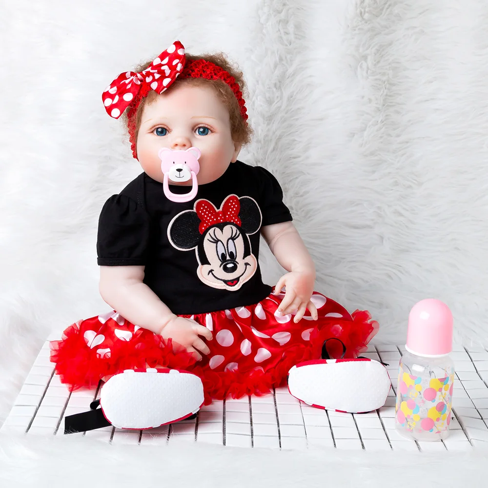 

YKLoving 55cm Soft Silicone Reborn Dolls Baby Realistic Doll Girls Reborn Vinyl Boneca Kids Gifts Children Pretend Play Toys