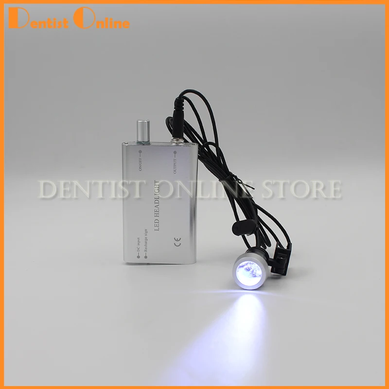  Portable black LED Head Light Lamp for Dental Surgical Medical Binocular Loupe Silver head light 3W