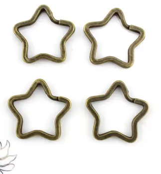 

12pcs star key chain key ring bronze zinc alloy diy 34mm Carabiner Lobster Clasps Swivel Claw Hook Key Keyring star