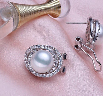 

ry00499 charming a pair 10-11mm AAA white pearl stud earrings new