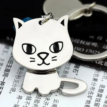 

10pcs/Lot Creative Funny Gift Nice Moving Lovely Cat Keychain Keyring Key Chain Ring Key Fob Holder