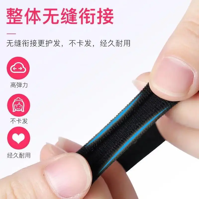 10Pcs Women Girl High Elasticity Medium Thick Rolled Towel Hair Rope Candy Solid Color Rubber Band Ring Ponytail Holder hairband