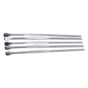 

5 Pcs Silver Tone Stainless Steel Earpicks Curette Ear Wax Remove Tool