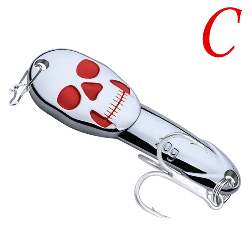 Skull Fishing Lure Spoon Hard Baits Tackle 20g Metal lures floating Bait Fishhooks Fishing Accessories pescaria #4S11 (6)