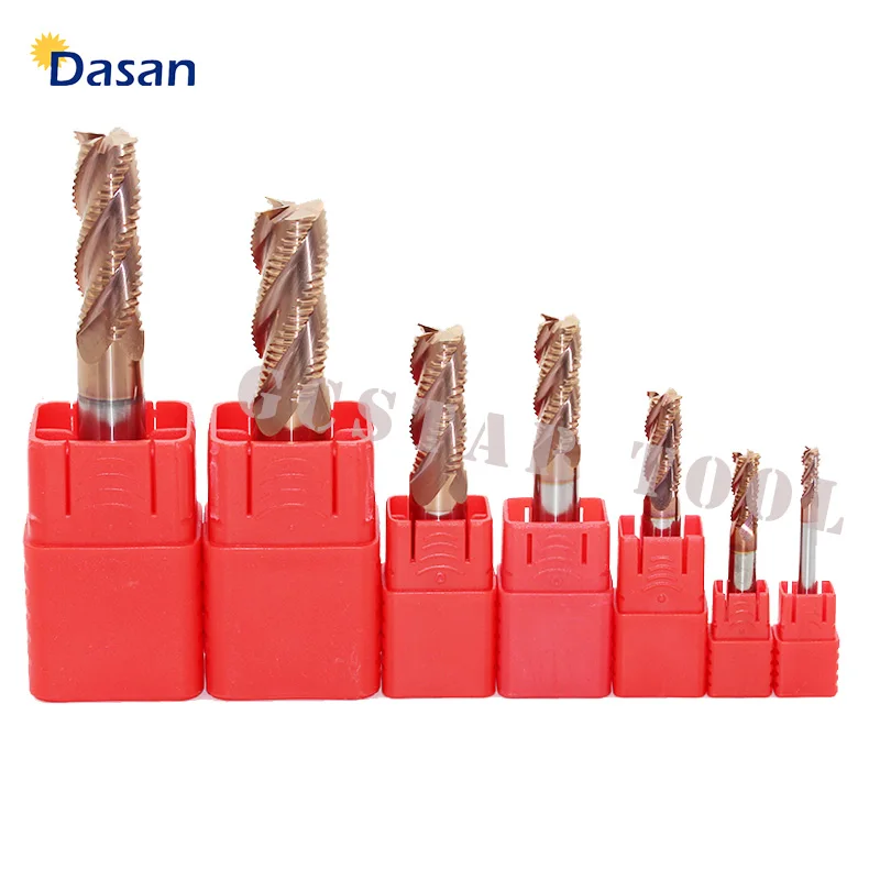 

1pcs 4mm 6mm 8mm Carbide Roughing Endmill Milling Cutter HRC58 4Flutes Lathe End Mill Cutter Tool for Steel Aluminum Roughing