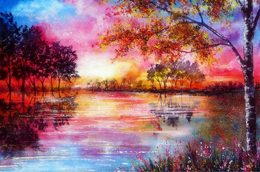 

5D DIY Diamond Painting forest Scenery Diamond Embroidery landscape Cross Stitch Needlework Home Decor Round drill gift