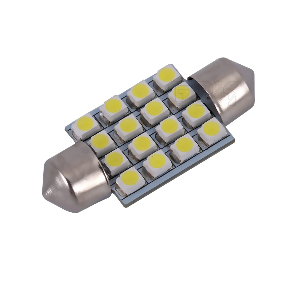 50 шт./лот Светодиодная лампа для внутреннего освещения Festoon 16SMD Led 1210 3528 c5w 36 мм 39 41 31