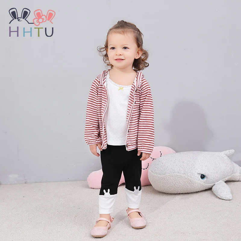 

HHTU Kids Clothes Boys Girls Hooded Jackets Baby Outerwear Toddler Children's Clothing Striped Baby Coat Clothes 9M-5T