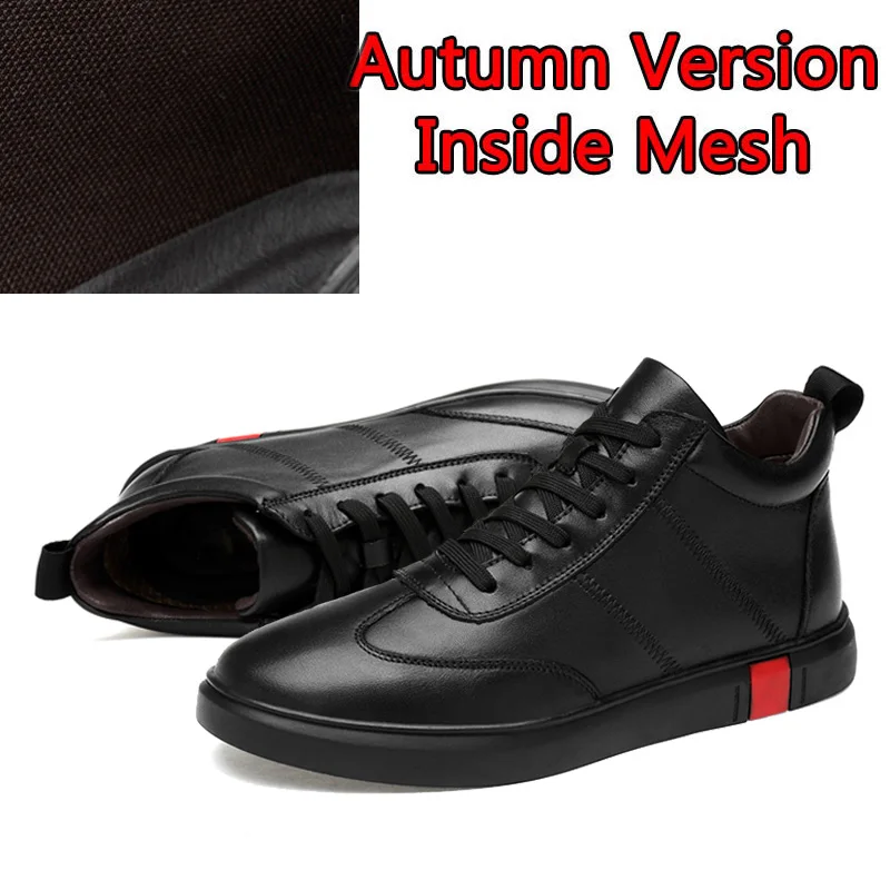 SURGUT/Новинка; сезон осень-зима; мужские ботинки; теплые ботинки; Chaussure; повседневная обувь для мужчин; обувь; мужские модные кожаные ботильоны - Цвет: Autumn Black