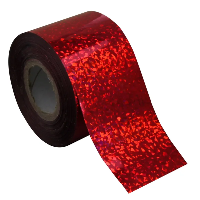

120m*4cm Transfer Foil Paper Sticker Tip Decorations Red Laser Transfer Nail Foil Rolls DIY Adhesive Full Tips Accessory WY273