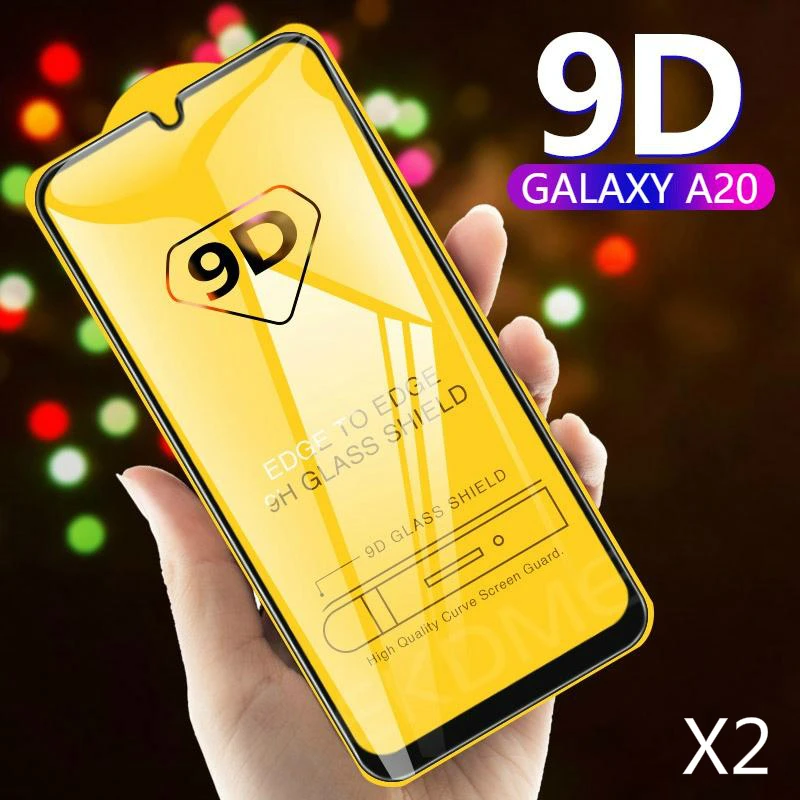 2 шт. для Samsung Galaxy A20 протектор экрана закаленного стекла полное покрытие 9D