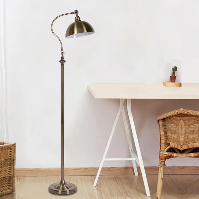 Classic Floor Lamp Modern Office Desk Bedroom Adjustable Direction Standing Lamp Copper Color