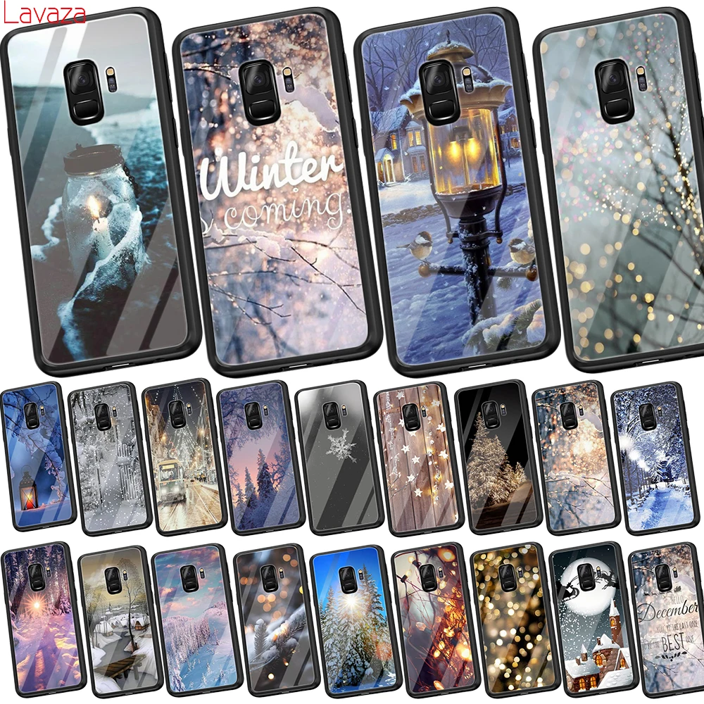

Lavaza Landscape Winter Light Snow Tempered Glass Soft Case for Samsung Galaxy S8 S9 S10 Plus Note 8 9 A30 A50 A70 Cover