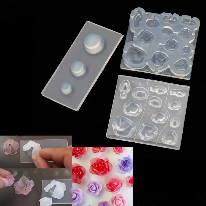 3D лепестки роз DIY Силиконовая Форма Смола корпус ремесло инструменты для