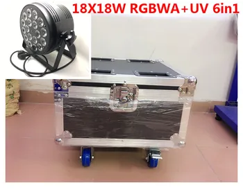 

6 pz 18x18 W LED Par Luci con 1 flight case rgbwa uv 6in1 led par luce