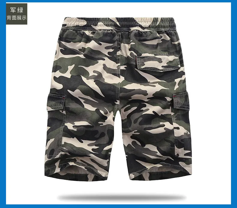 100% Cotton Shorts Men Summer Camouflage Sports Shorts Quality Beach Male Short Pants Breathable Fashion Plus Size Boardshorts 12