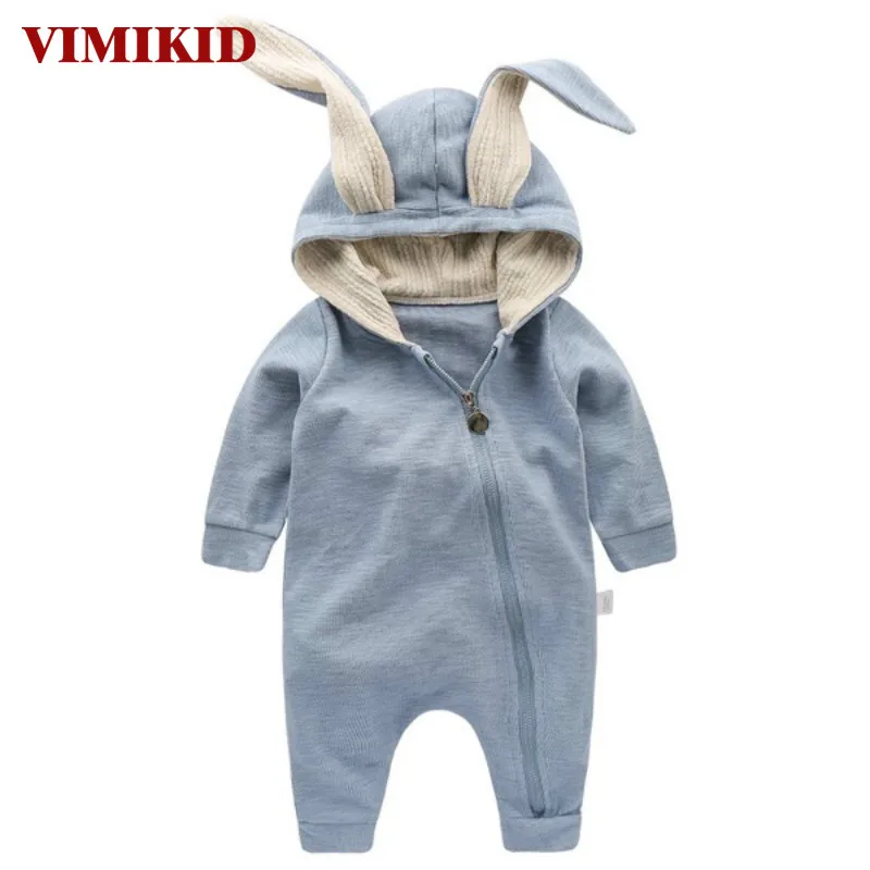 VIMIKID Newborn Baby Girls Boys Clothing Romper Cotton Long Sleeve Jumpsuit Playsuit Bunny Outfits One piecer 3D Ear Clothes