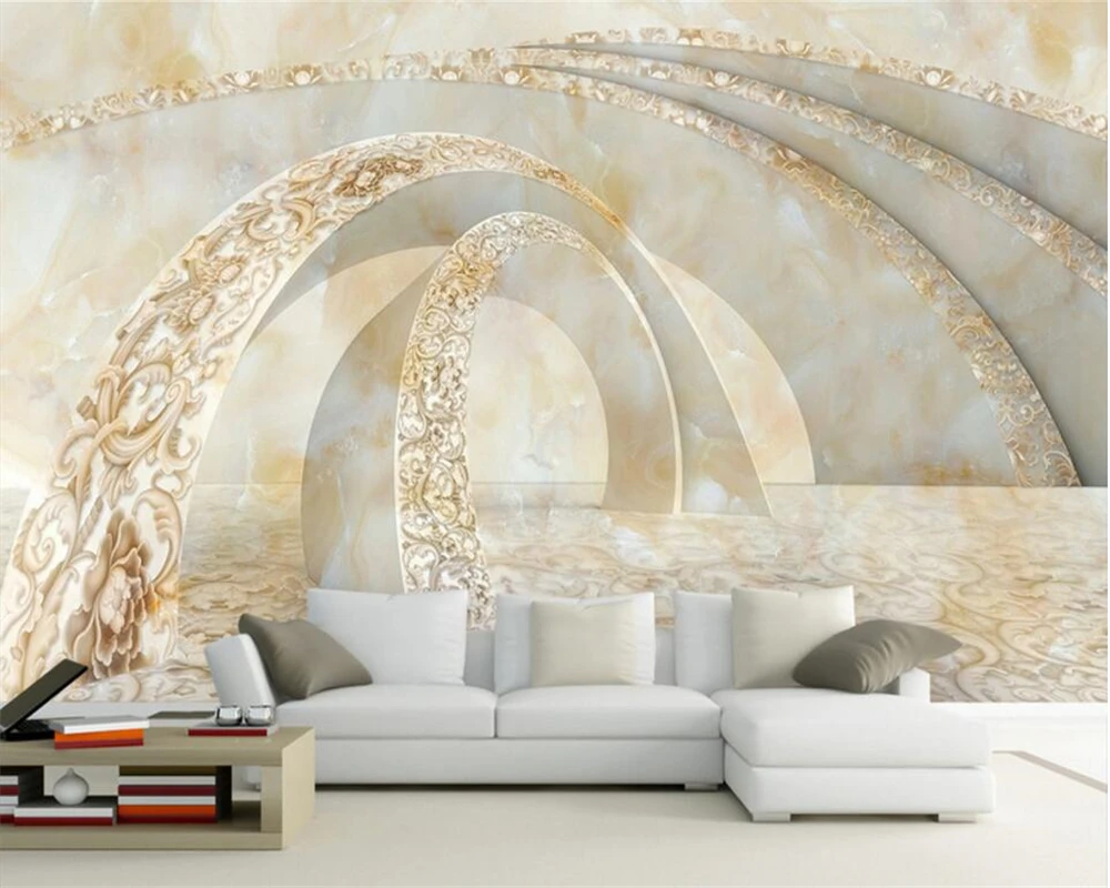 Custom Photo Wallpaper Marble TV Sofa Living Room Bedroom Background decoration wallpaper for walls 3 d