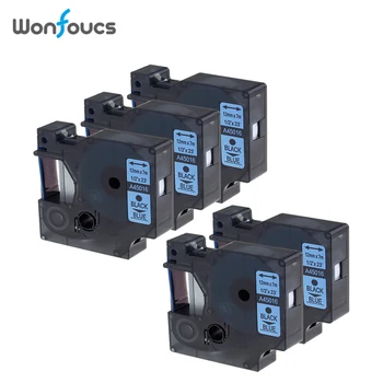 

12mm Compatible Dymo D1 Label Tapes 45016 S0720560 5 Packs Black on Blue Laminated Ribbons For dymo Label Manager 160 450