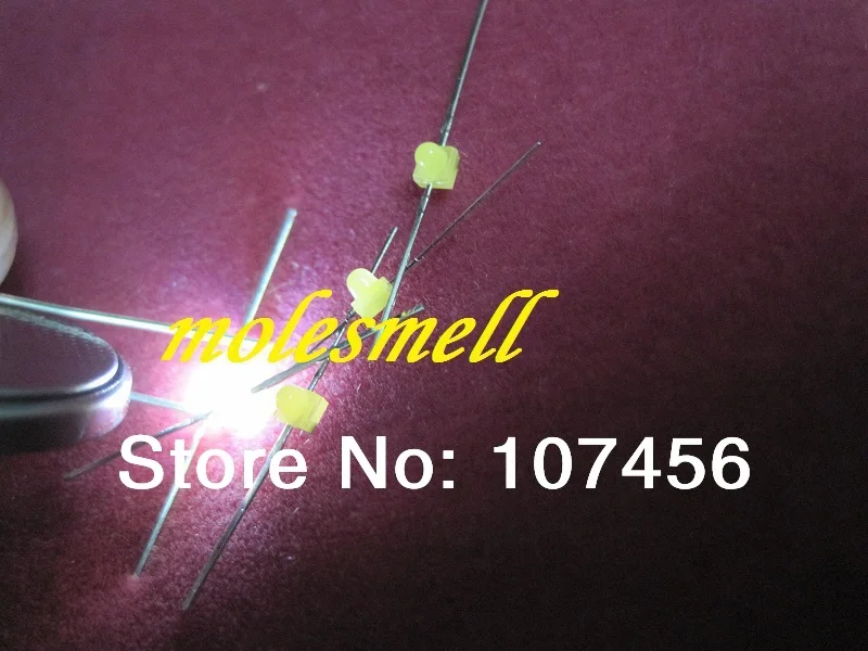 Feitos em Taiwan Pces Novo Mini Branco Difuso Led Leds Resistores Livres 100 1.5mm
