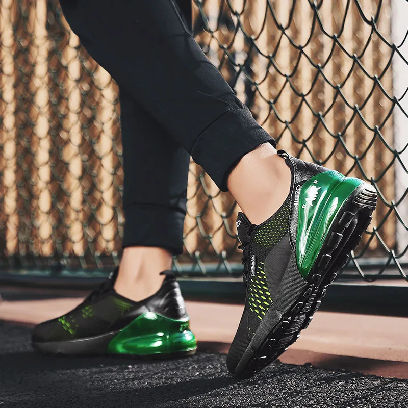 Cena Buty do biegania dla mężczyzn trampki z poduszkami oddychające oczek sportowe na świeżym powietrzu buty mężczyźni sznurowane buty męskie duży rozmiar 36 47