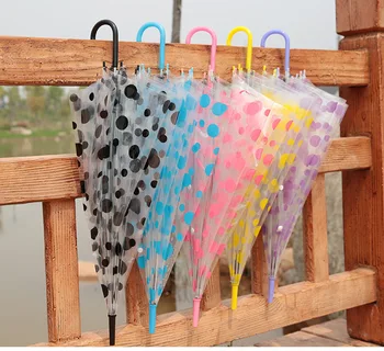 

Creative Dot Clear Transparent Umbrella Semi-automatic Umbrella Women Outdoor Rainny Sunny protection Outdoor Parasol paraguas G
