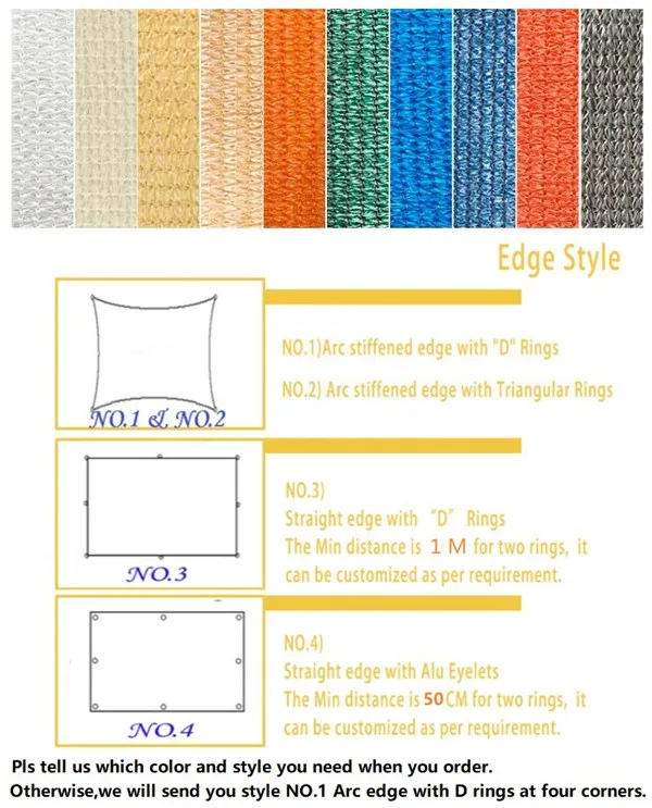 2x2 м/шт квадратный солнцезащитный навес 95% затенение УФ Защита для бассейна и балкона тени - Цвет: Custom Color Style