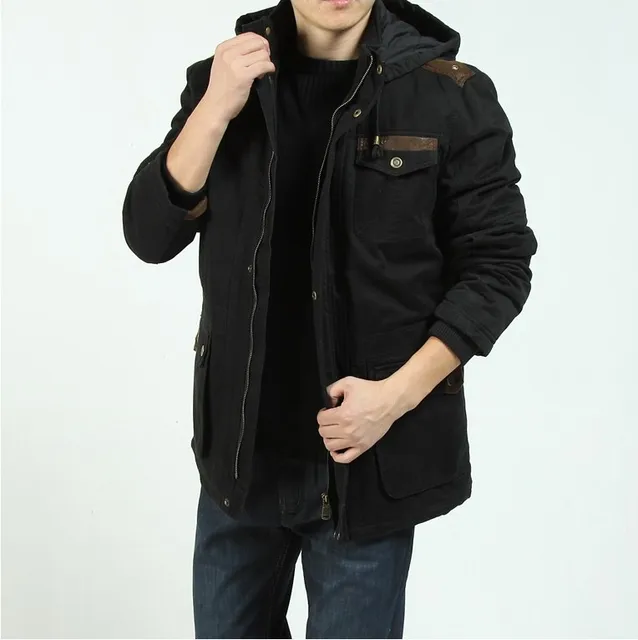 Cheap Free shipping !!! New tide Men's Brand winter fashion casual 100% cotton warm  jacket Detachable cap / M-XXXL