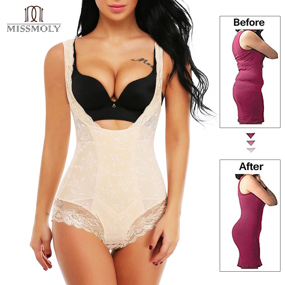 Женское кружевное боди Miss Moly Утягивающее для коррекции живота корсет фигуры под