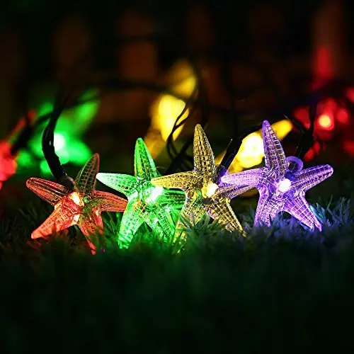 Starfish Solar String Lights 20ft 30 LED Fairy Christmas Lights Halloween Light