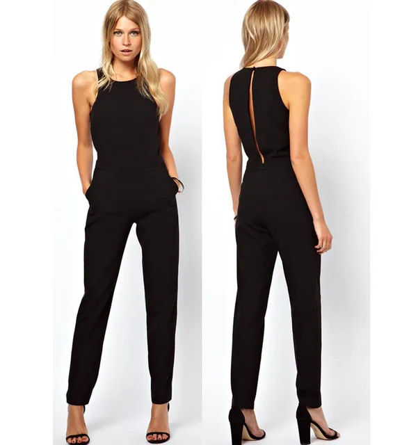 slim black jumpsuit