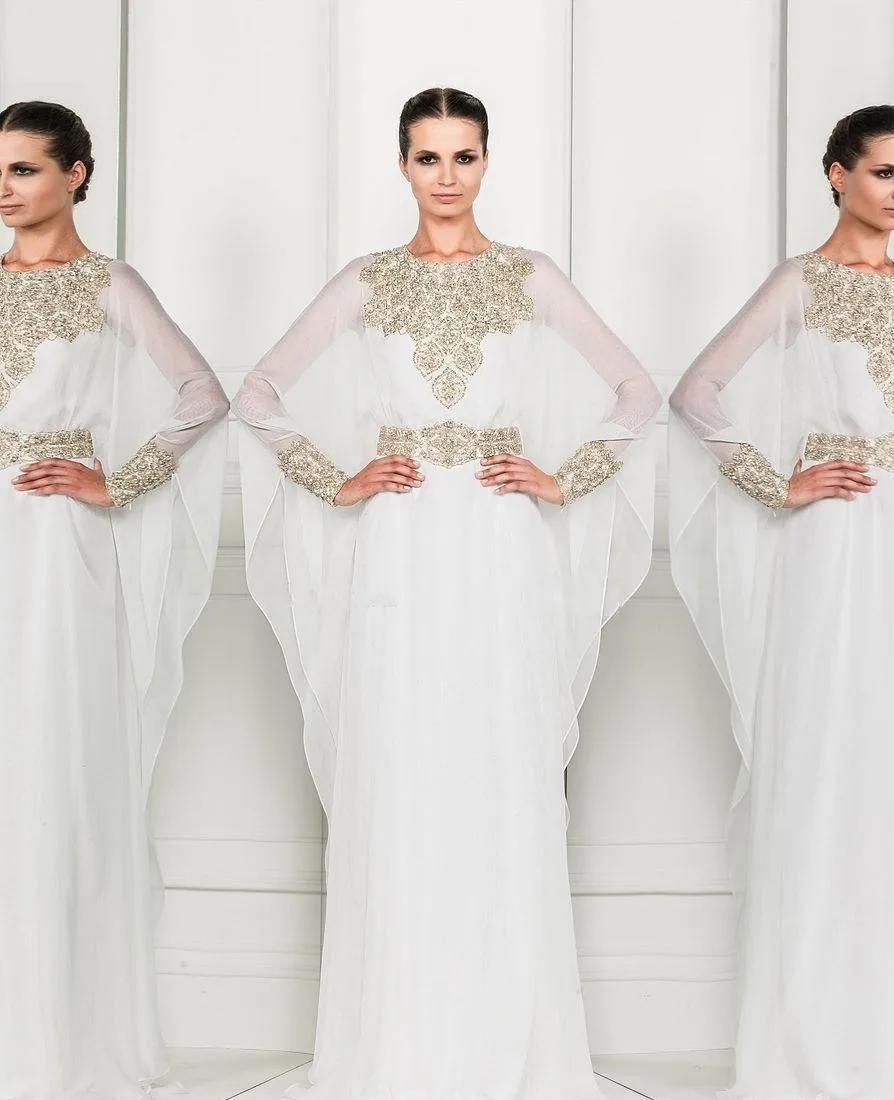 turkey white evening dresses 2017 o neck long sleeves women pageant