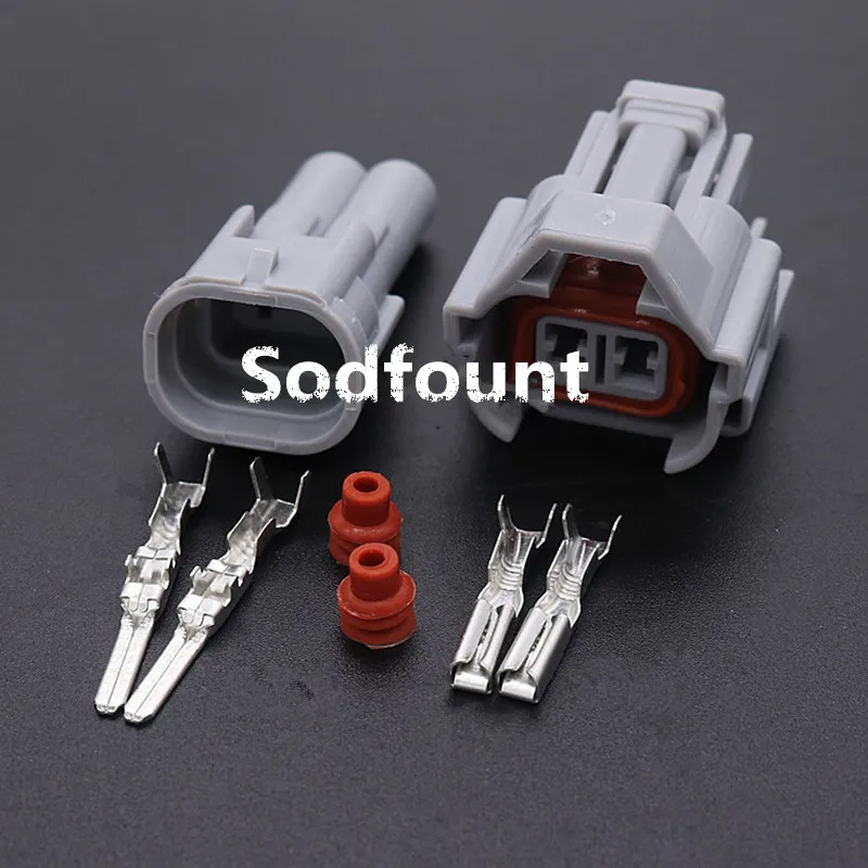 

5 Set Nippon Denso 2 Pin Waterproof Male And Female Top Slot Fuel Injector Connector 6189-0060