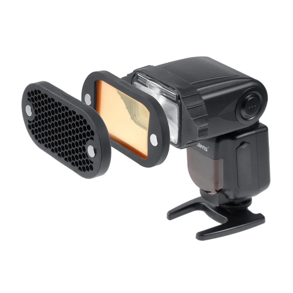 For flash Speedlite Honeycomb Gridx + Shelf + Filter + Rubber Band + Light Sphere  Bounce  Snoot +Carrying Bag (5)