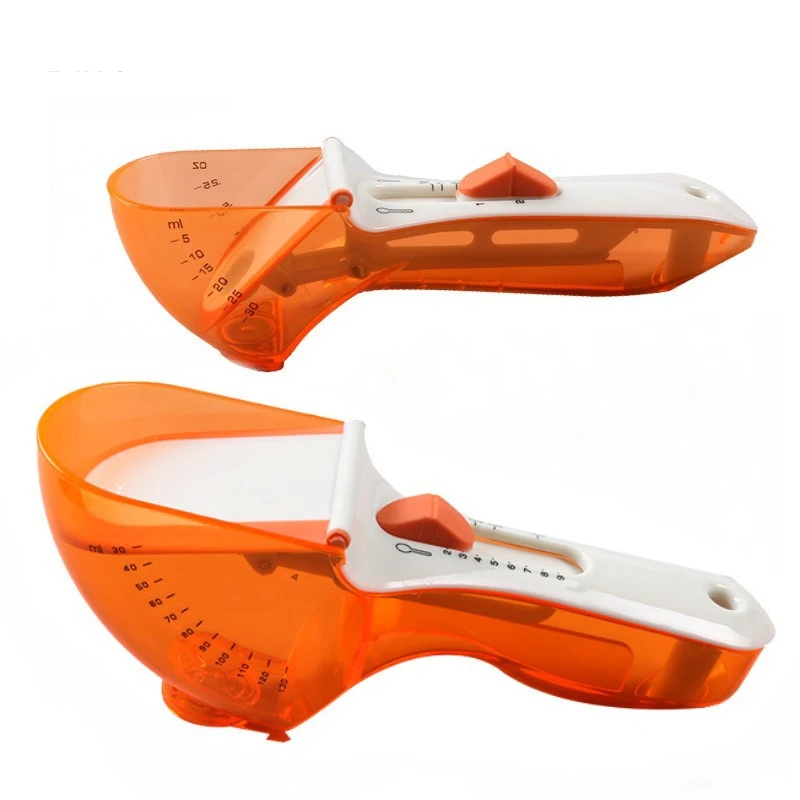 2 styles Adjustable Measuring Spoon Plastic Measuring Spoon with Scale