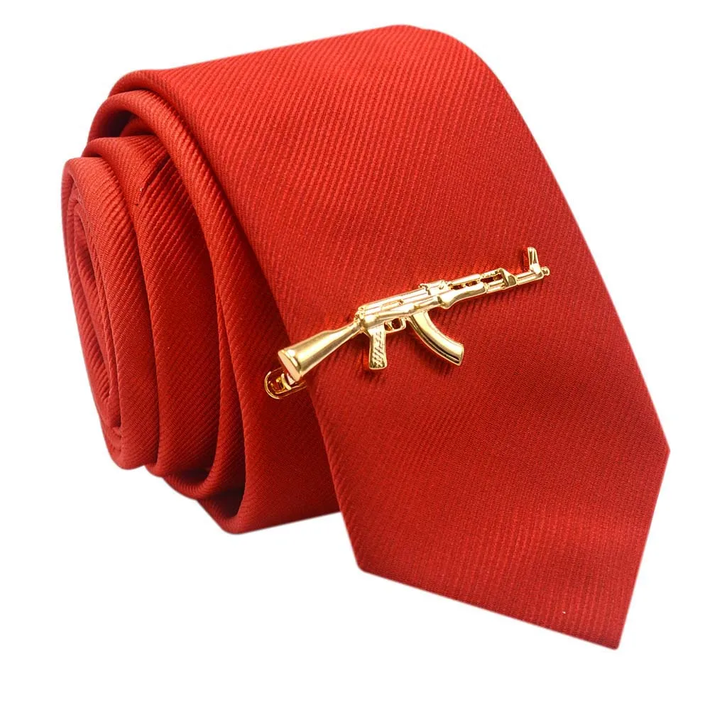 Novelty Metal Gold Tone Simple Necktie Tie Bar Clasp Clip Pin for Men Partyin Tie Clips